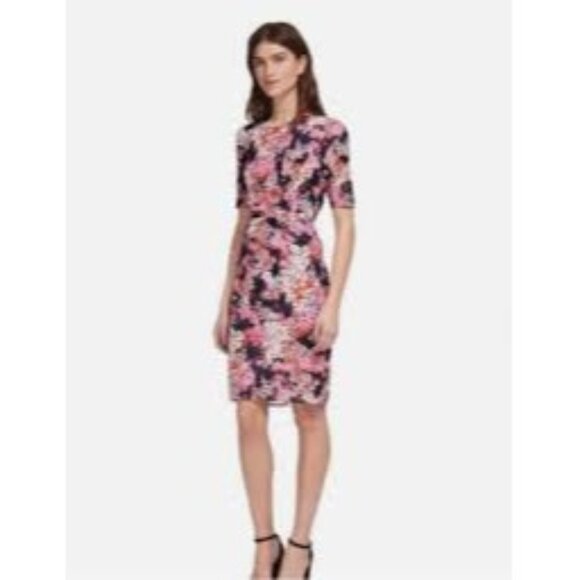 Whistles Wild Floral Phoebe Silk Blend Dress Short Sleeves Size‎ 4 - Picture 1 of 6